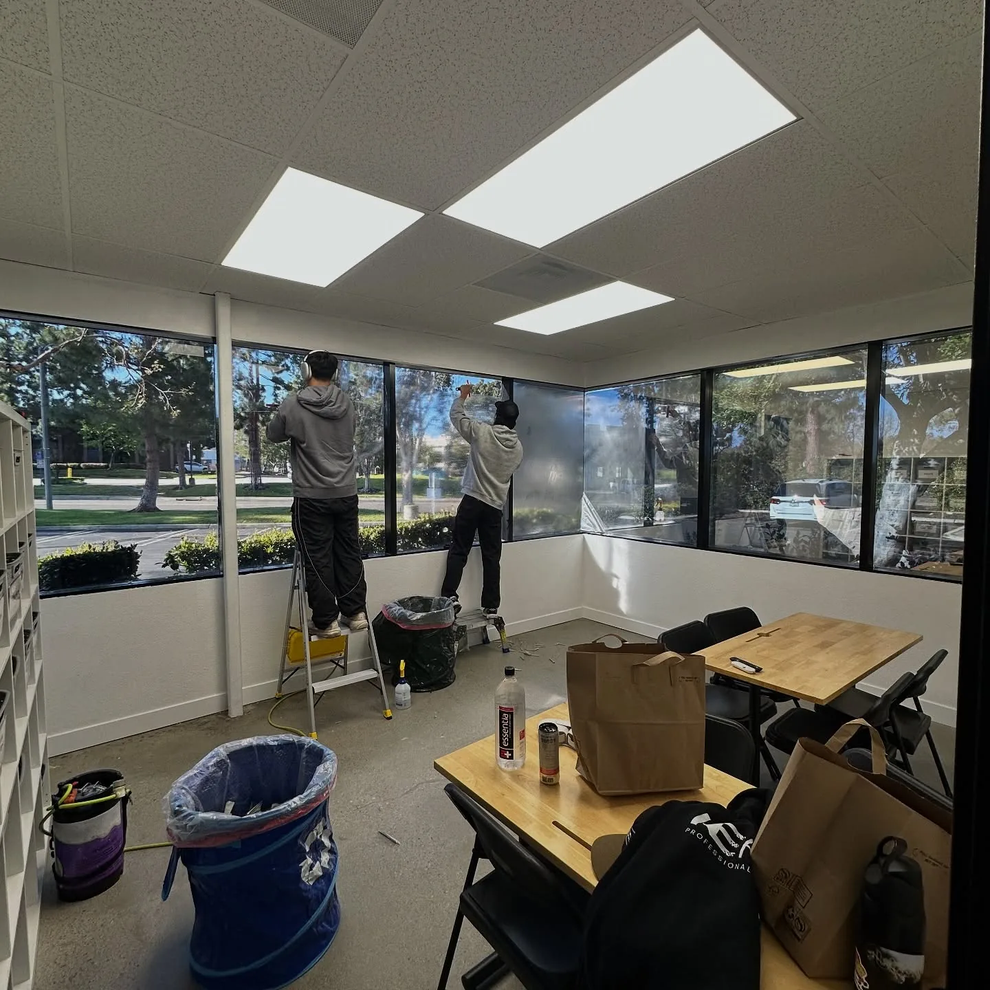 Office windows we filmed, our installers finishing up