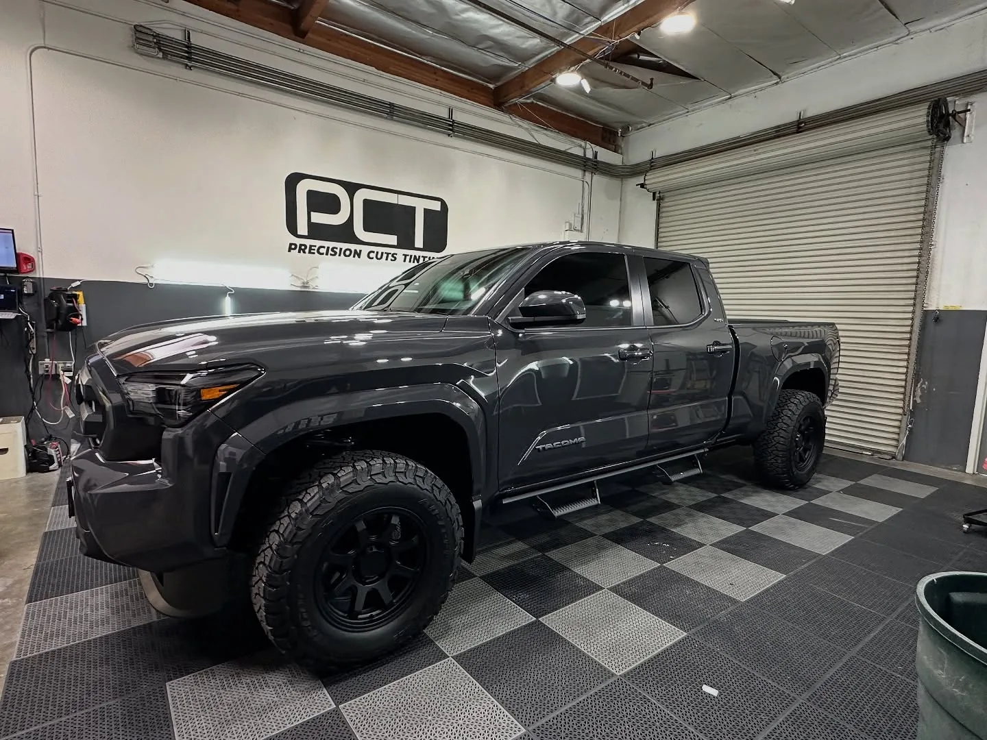 A Toyota Tacoma we tinted, in our studio